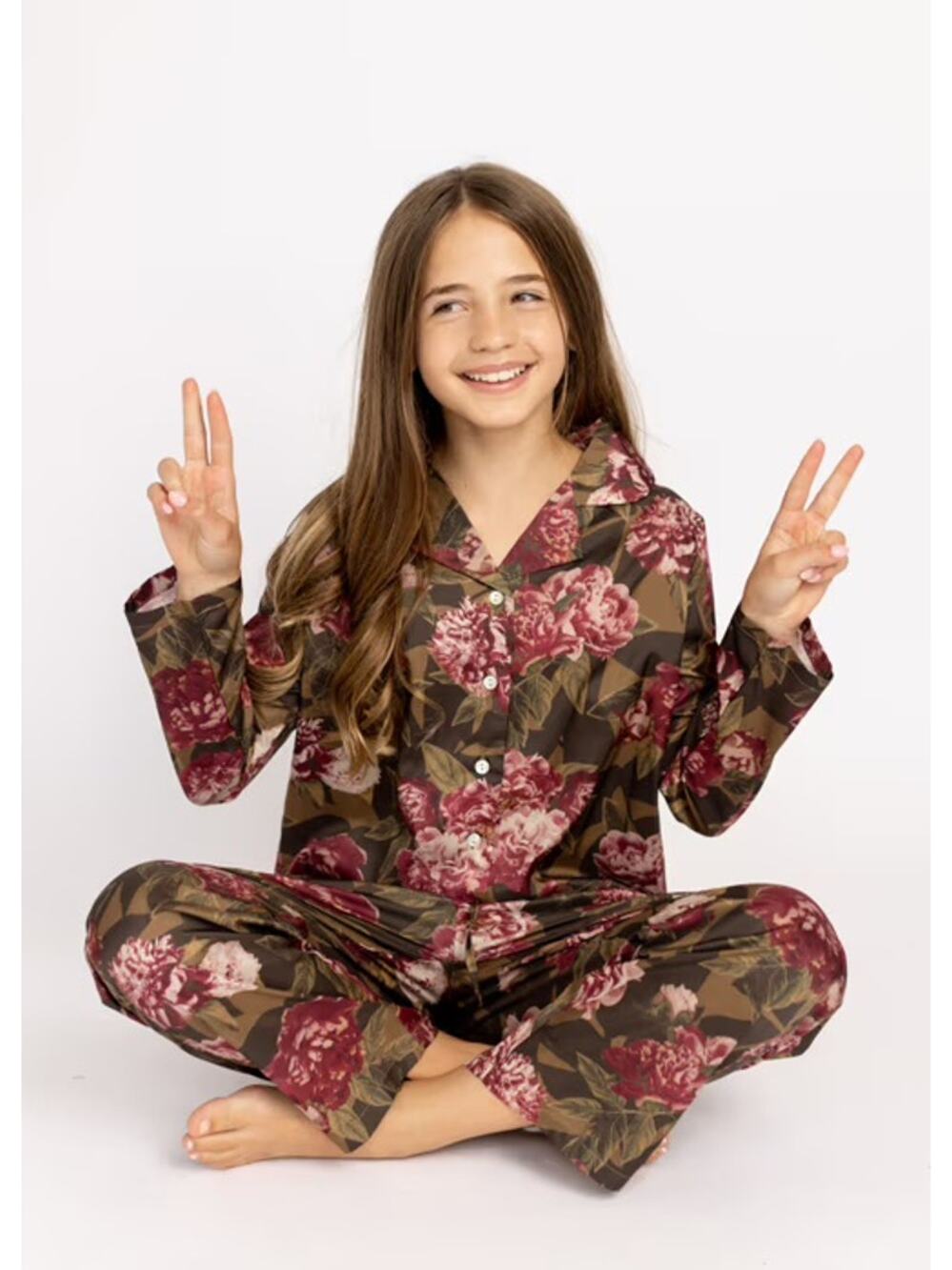 Joyfolie Mia Joy Lyanne PJ Set in Bistre Floral Girl’s Size 7